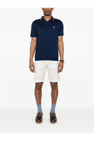 Navy blue stretch-cotton T-shirt RALPH LAUREN | 710964535005NAVY